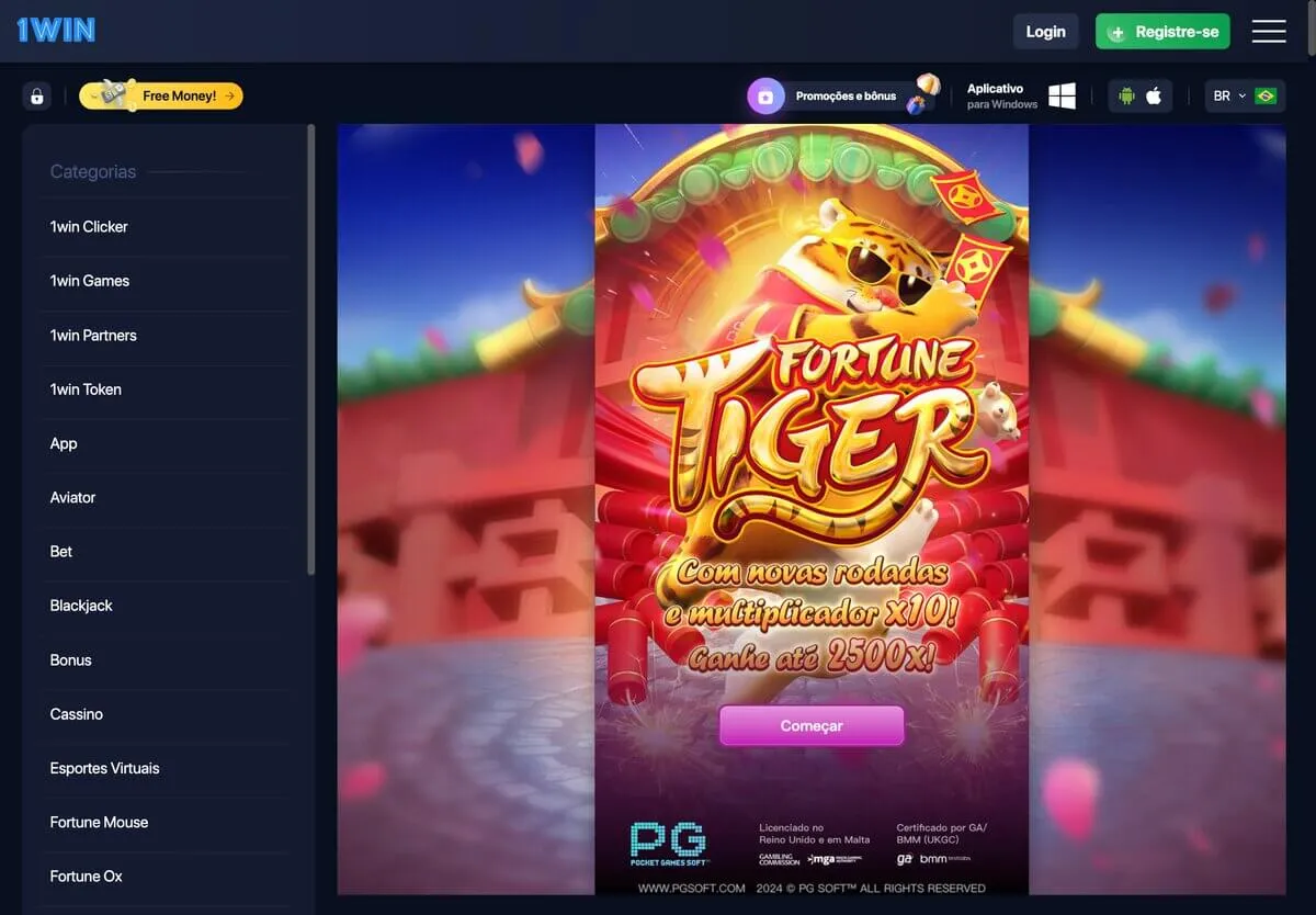 1win Casino Fortune Tiger Slot Brazil